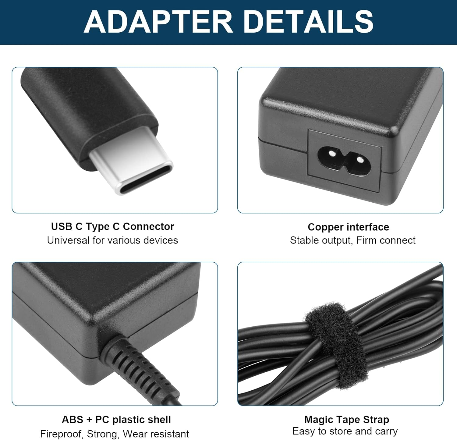 45W USB Type C Charger Power Adapter for Hp Chromebook 14 Charger,Hp Spectre X360 Hp Chromebook 11 Charger,Lenovo Chromebook S330 C330 Flex 5 Yoga 720,Acer Chromebook C732 C733 Power Supply Cord image number 6