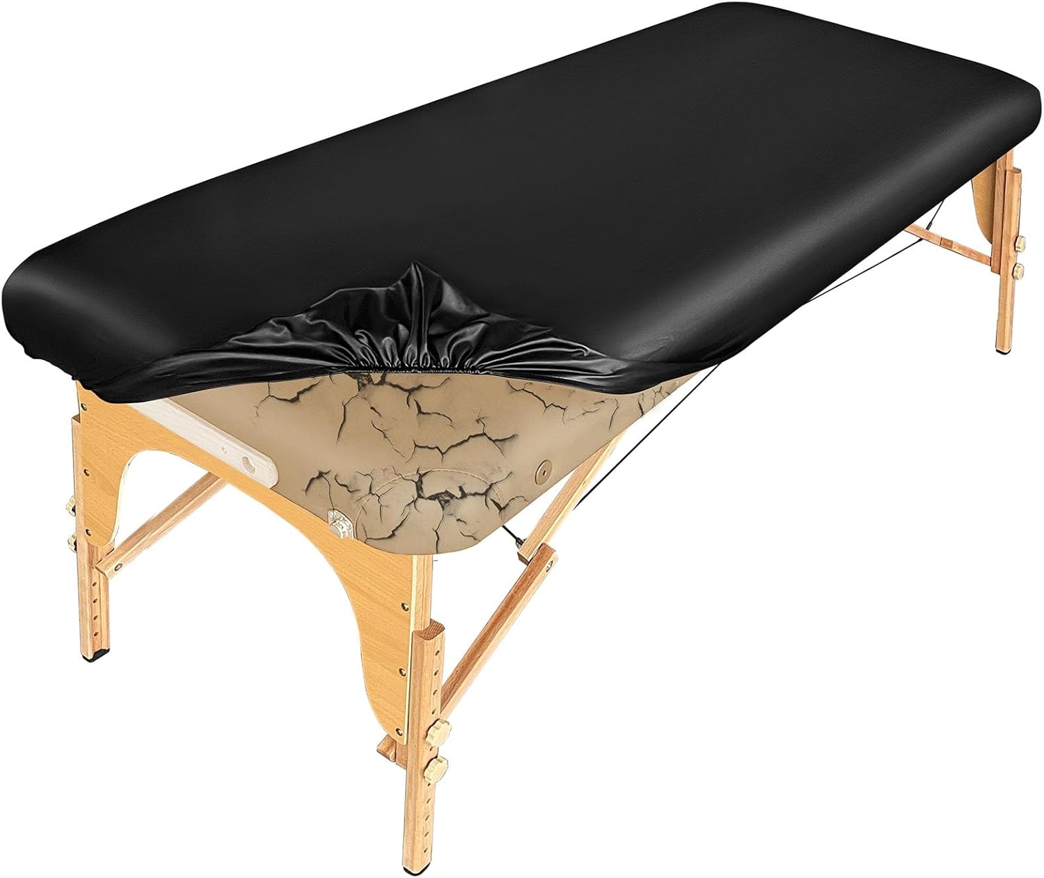 Lufyzora PU Leather Massage Table Cover Waterproof Massage Table Cover Protector Elastic, Odorless & Anti-Wrinkle Wipeable Massage Bed Cover Fitted for 6FT Massage Bed/Spa Bed/Lash Bed (White, 1Pcs)