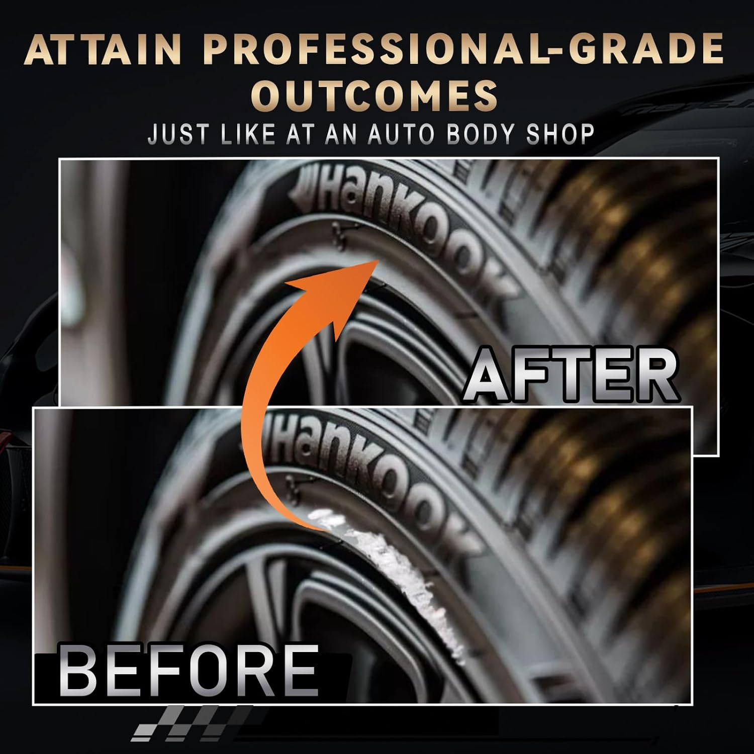 Matte Black Rim Touch up Paint, Efficient Wheel Paint Pen for Metal, Also Match Flat Black, Quick and Easy Repair Curb Rash, Car, Faucet and More, Universal and Color Accurate, Long Lasting image number 1