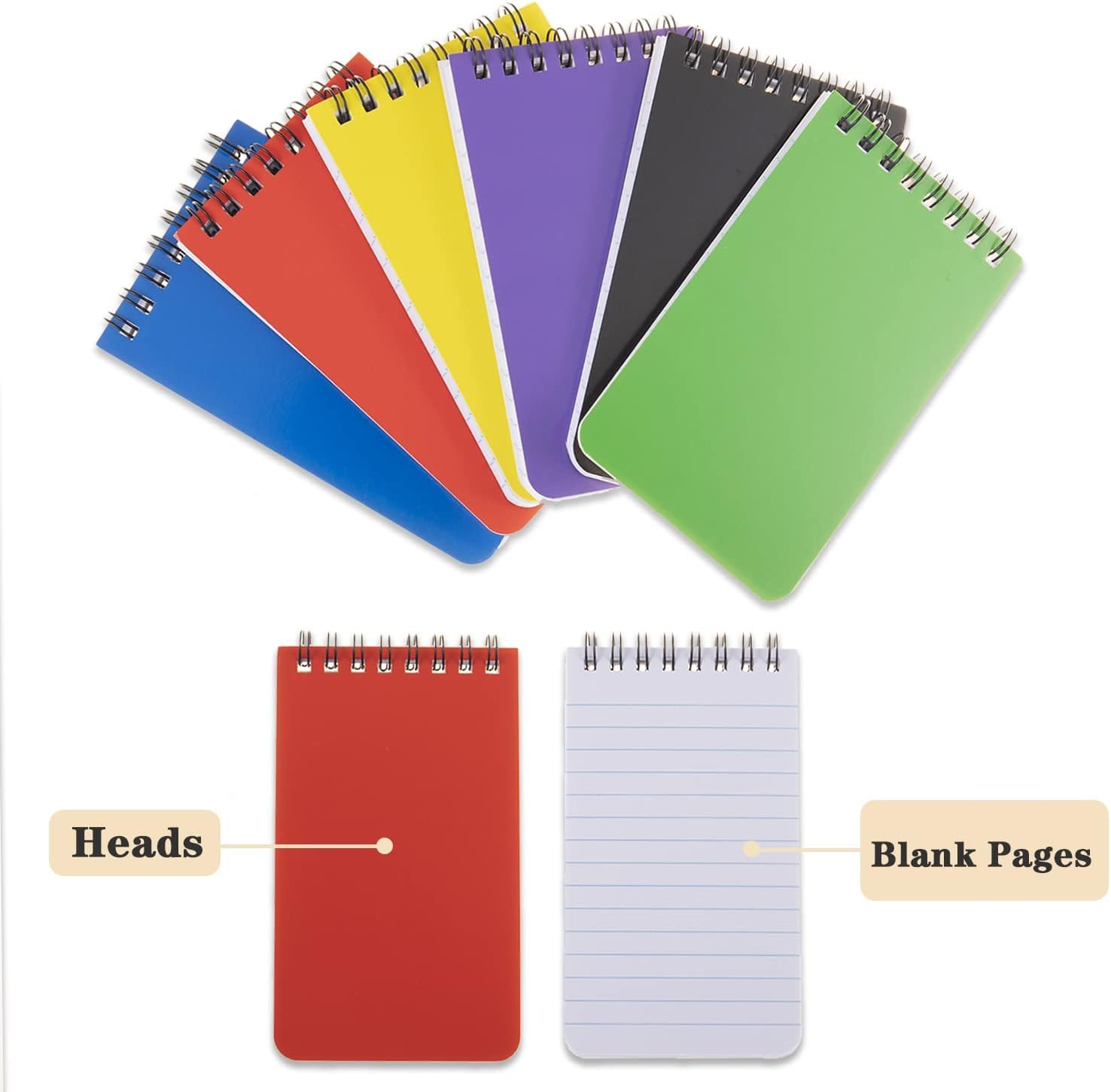 Oiltomn【6 Pack】 Pocket Notebook Small Notepad Pocket Notepad Small Spiral Notebooks 3 * 5 Inches image number 2