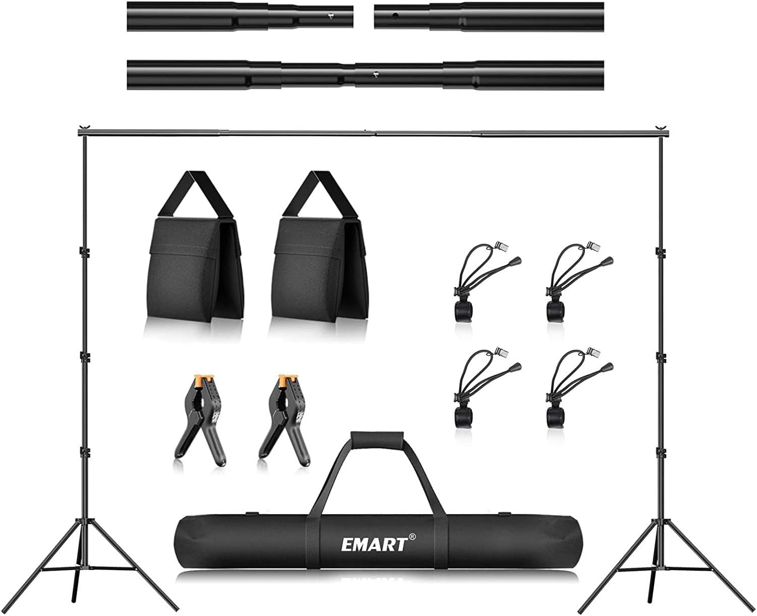 EMART Photo Backdrop Stand Kit 8.5X10Ft/2.6X3M Adjustable Photography Background Support System for Video Studio, Party Decoration, Back Drop Holder Frame image number 2