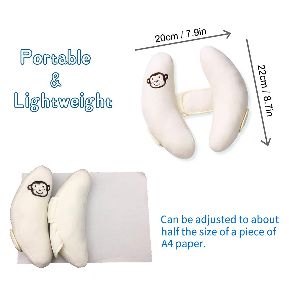 Adjustable Travel Pillow for Kids Toddler, Portable Head Support for Car Seats for Newborn, Head Support Pillow for Baby, Headrest Pillows for Cars, Rest Baby'S Head Comfortably in Any Position