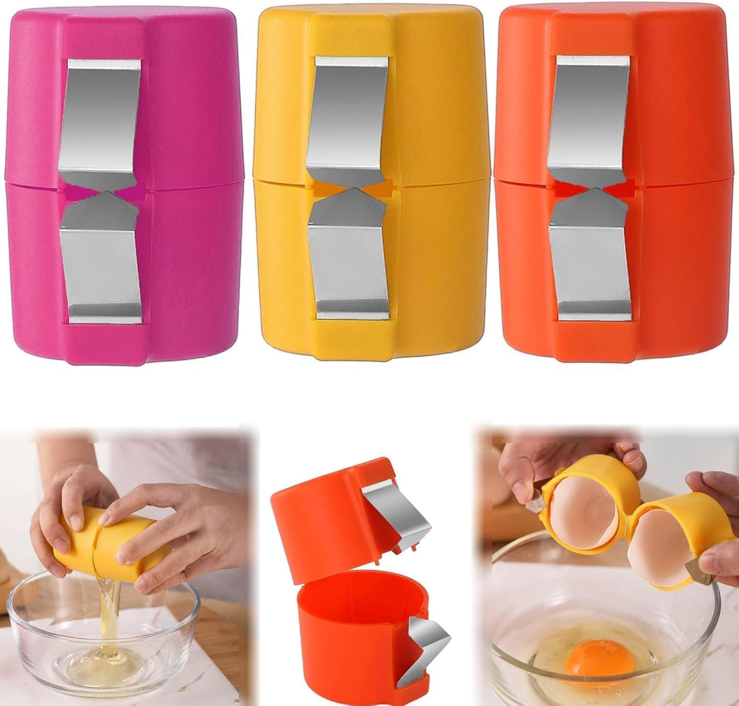 Egg Topper Cutter Tool Egg Cracker Tool Egg Shell Opener Hard Boiled Egg Peeler Egg Cracker Tool for Eggs Kitchen Gadgets Egg Cracking Tool Handheld Egg Slicer Egg Peeler Tool (Orange)