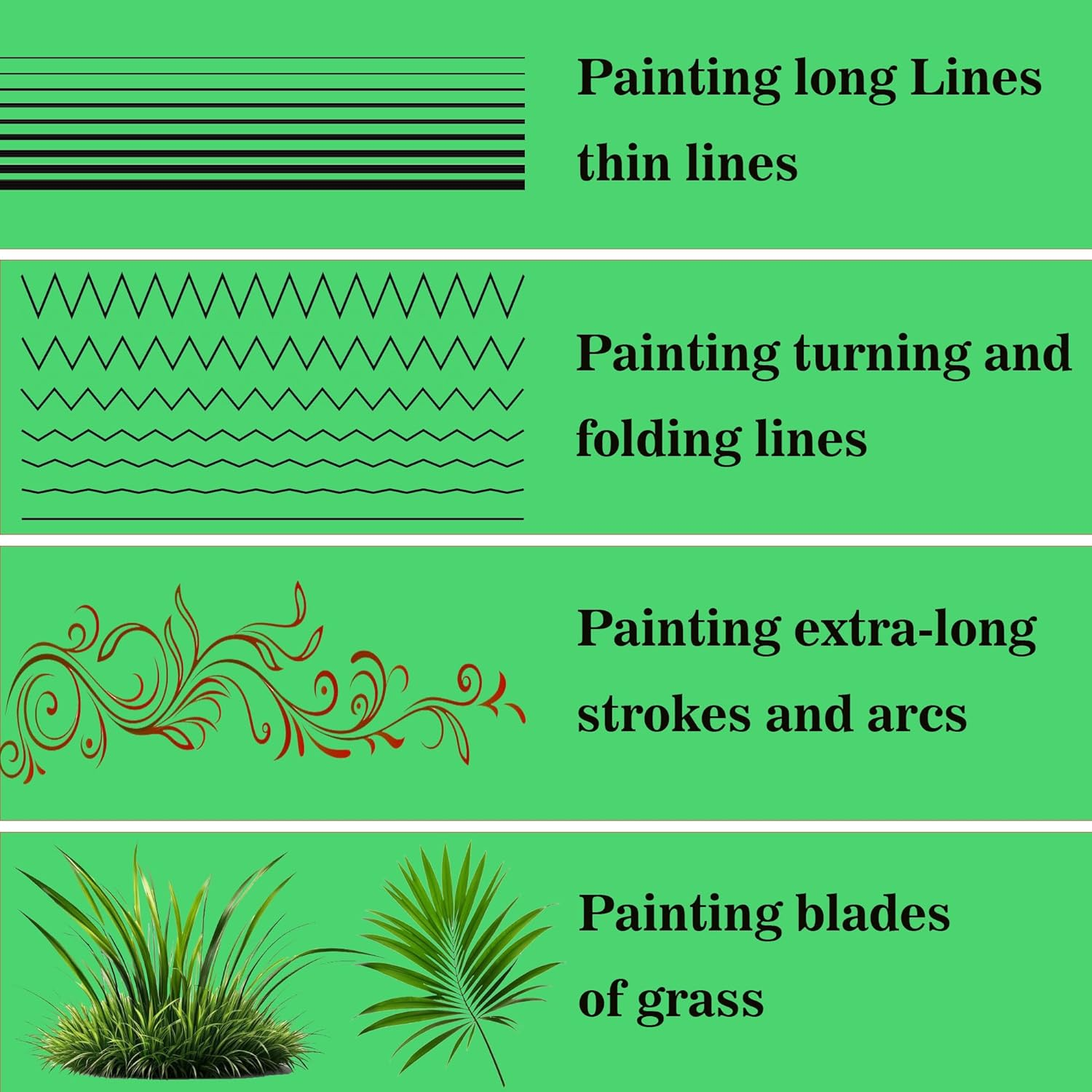 Himmlfel Rigger Brush Set, 6 Pcs Rigger Brushes for Painting Fine Long Lines, Thin Lines, Blades of Grass, Hair and More. Paint Brushes for Acrylic, Watercolour, Oil and Gouache Painting image number 4