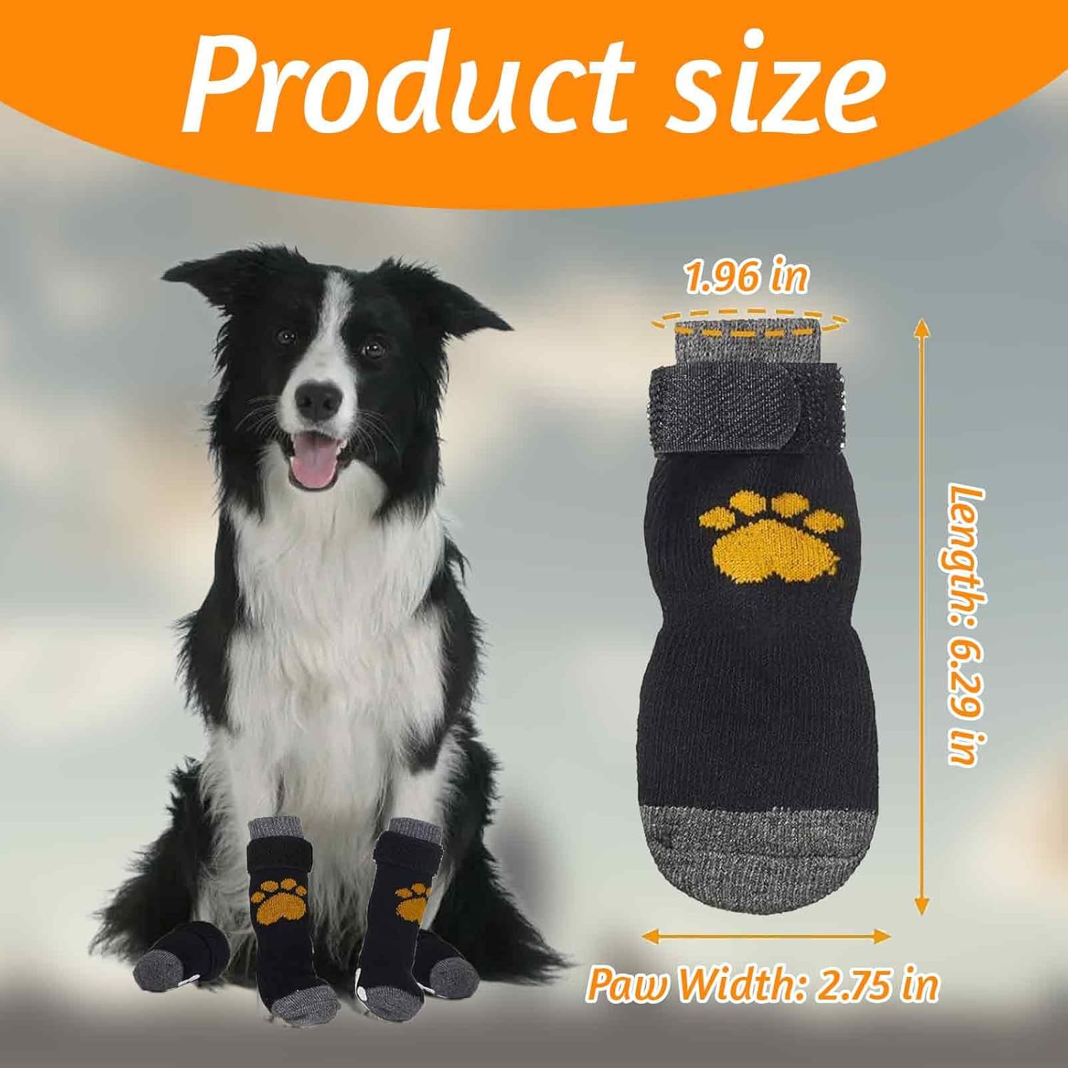 Dog Stop Licking Paws Socks, 2Pairs Dog Injured Paw Protectors, Dog Socks, Dog Paw Bandage, Dog Paw Protectors image number 2