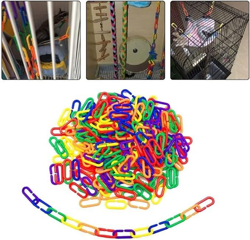 Plastic C-Clip Hooks Chain Links, 200Pcs Plastic C-Clips Hooks Chain,Rainbow C-Clips Chains Hooks Plastic Chain Links C-Links,Plastic C-Clips Hook Chain Links C-Links,Plastic Hooks Chain Links image number 4
