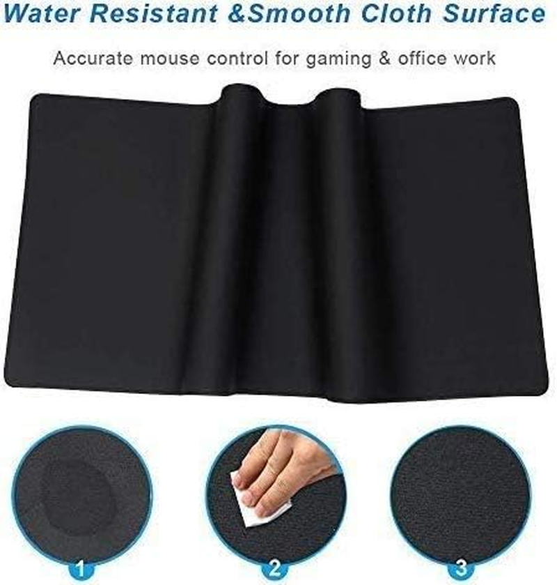 Extended Gaming Mouse Pad Extra Large 600X300X3 Mm Water Resistant Mice Mat with Non-Slip Base for PC Computer Laptop (60X30 Black) image number 2