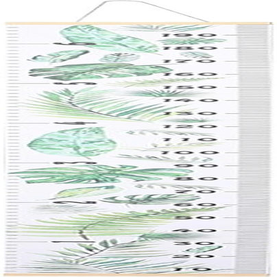 Toddmomy Kids Room Decor Kids Height Growth Chart Canvas Measuring Height Chart Tropical Monstera Leaf Growth Height Ruler for Nursery Room Wall Art Decoration Nordic Decor