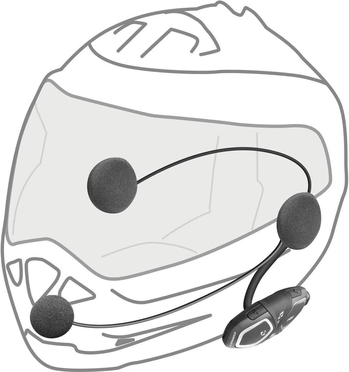 INTERPHONE Connect HD Motorcycle Helmet Single Intercom Stereo Headphones with High Fidelity 40Mm Pilot Use Distance 300M Autonomy 12 Hours Radio GPS TFT Waterproof image number 6