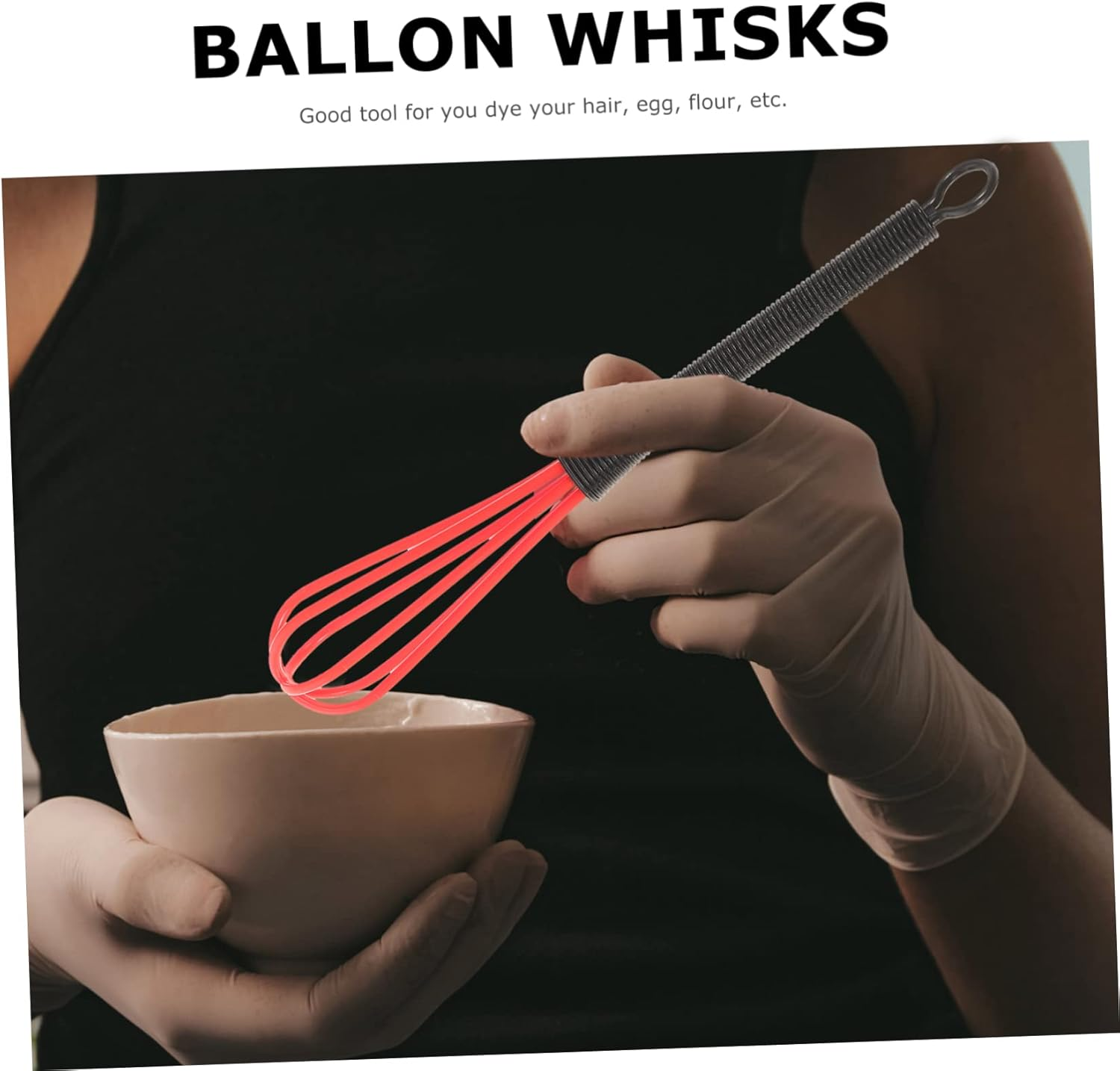 Garneck 5Pcs Mini Silicone Whisks Set for Baking - Cake Mixing and Cooking - Versatile Mini Whisks Ideal for Egg Beating Dough Mixing and Hair Dyeing Durable Easy to Clean Silicone image number 3