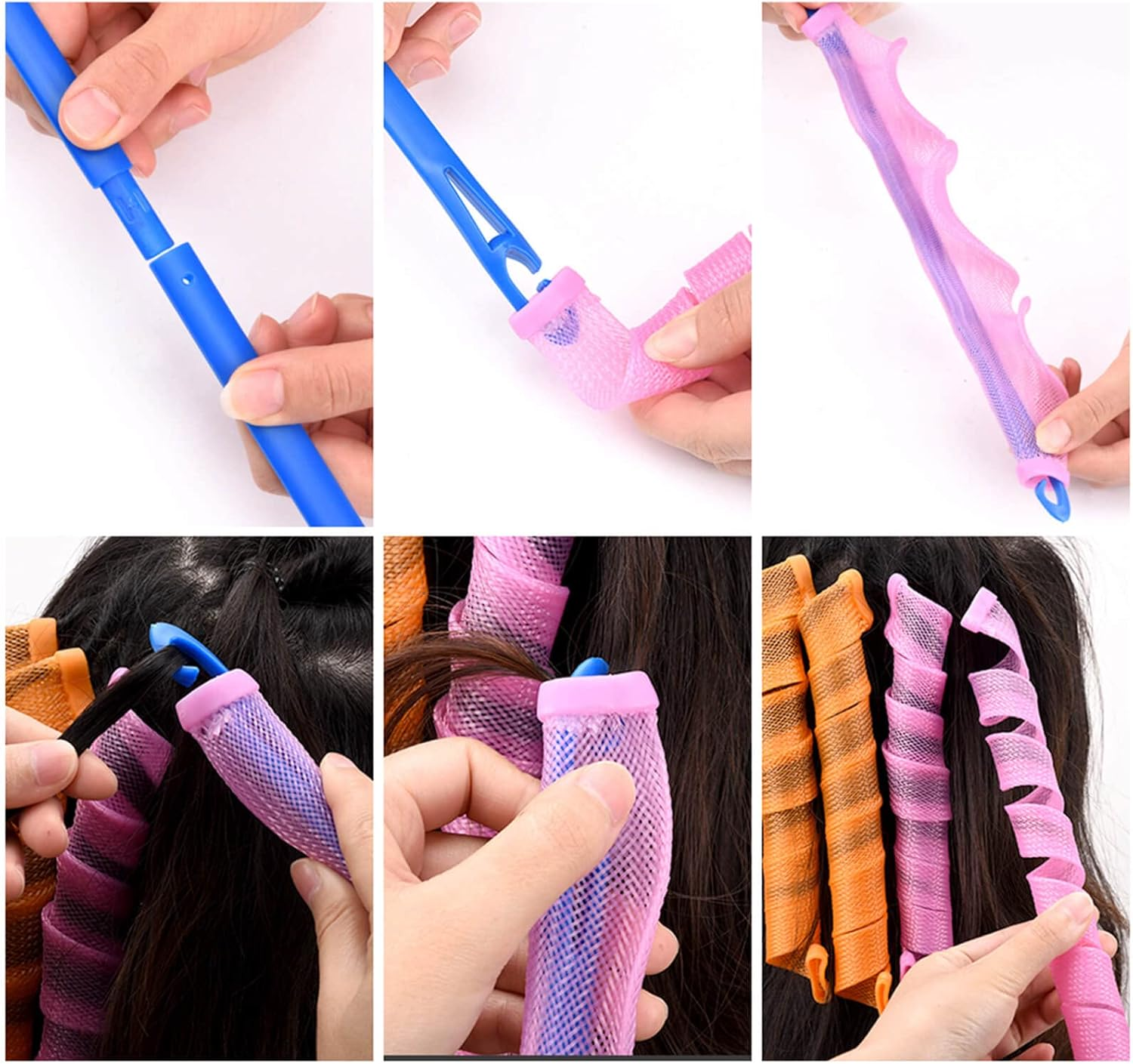 (30PCS 55Cm/21.65") - Orgrimmar Magic Hair Curlers Curls Styling Kit, DIY No Heat Hair Curlers for Extra Long Hair up to 22" (55 Cm) (30PCS 55Cm/21.65")