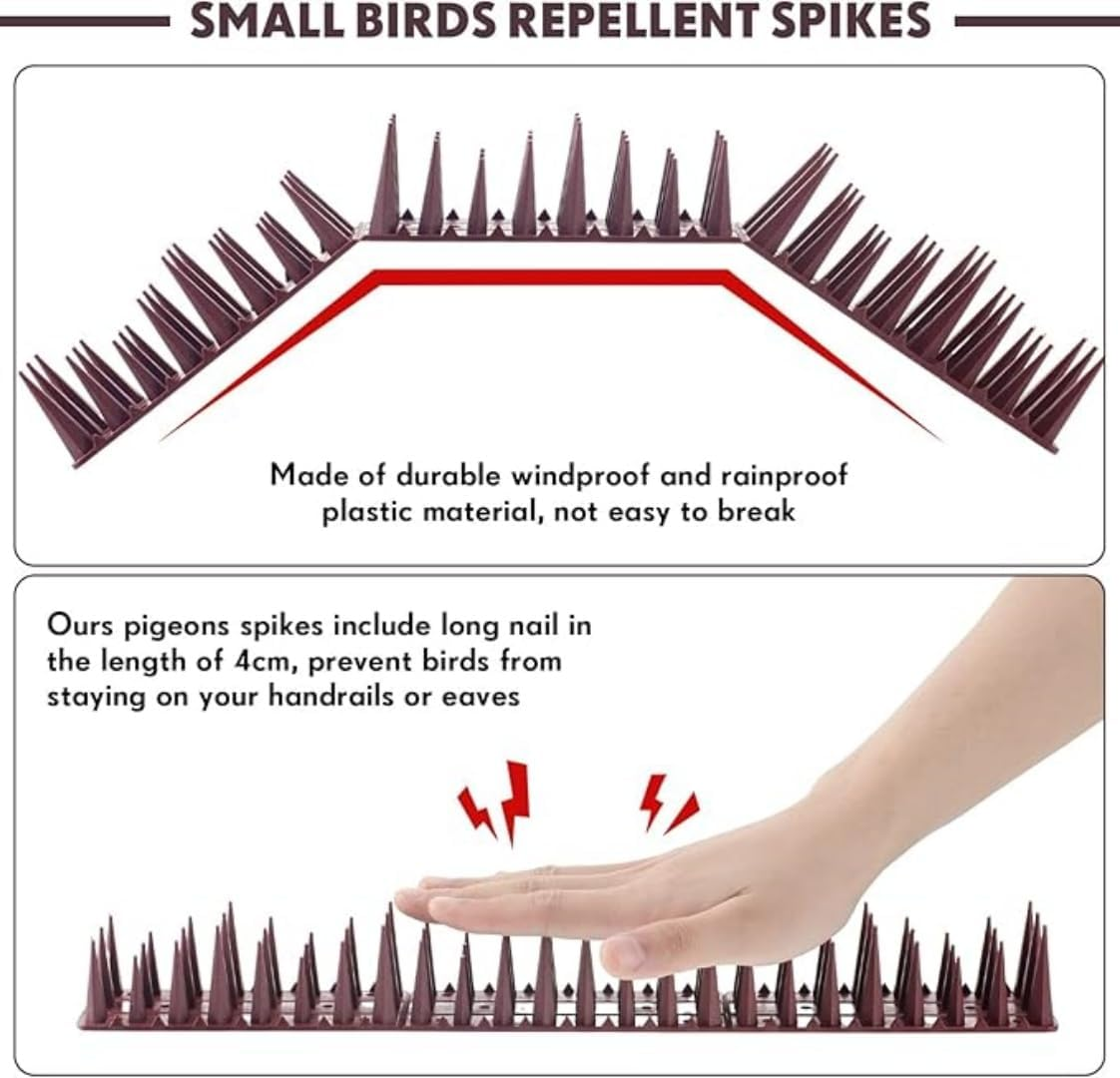 Animal Deterrent Spikes, 20 Pack, Brown, Outdoor Bird and Pest Control ﻿ image number 6