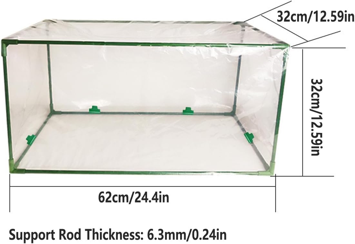 AIMALL Mini Greenhouse Plant Cover &ndash; 24.4X12.59X12.59In Portable Fiberglass Frame Greenhouse Tent for Succulents, Seedlings, Winter Protection & Rain Shelter image number 2