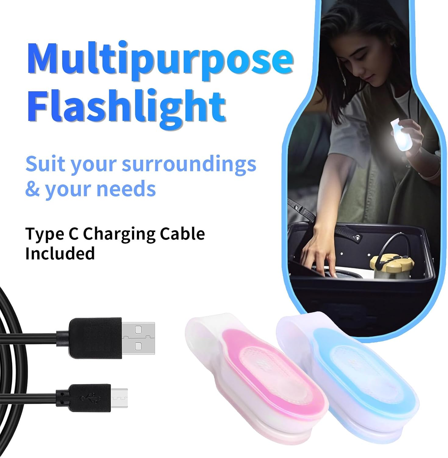 2Pcs Nurse Light for Night Shift Hands Free - Torch Rechargeable Clip-On LED Flashlight for Badge Reel Small Portable Nursing Accessories for Running Healthcare Workers