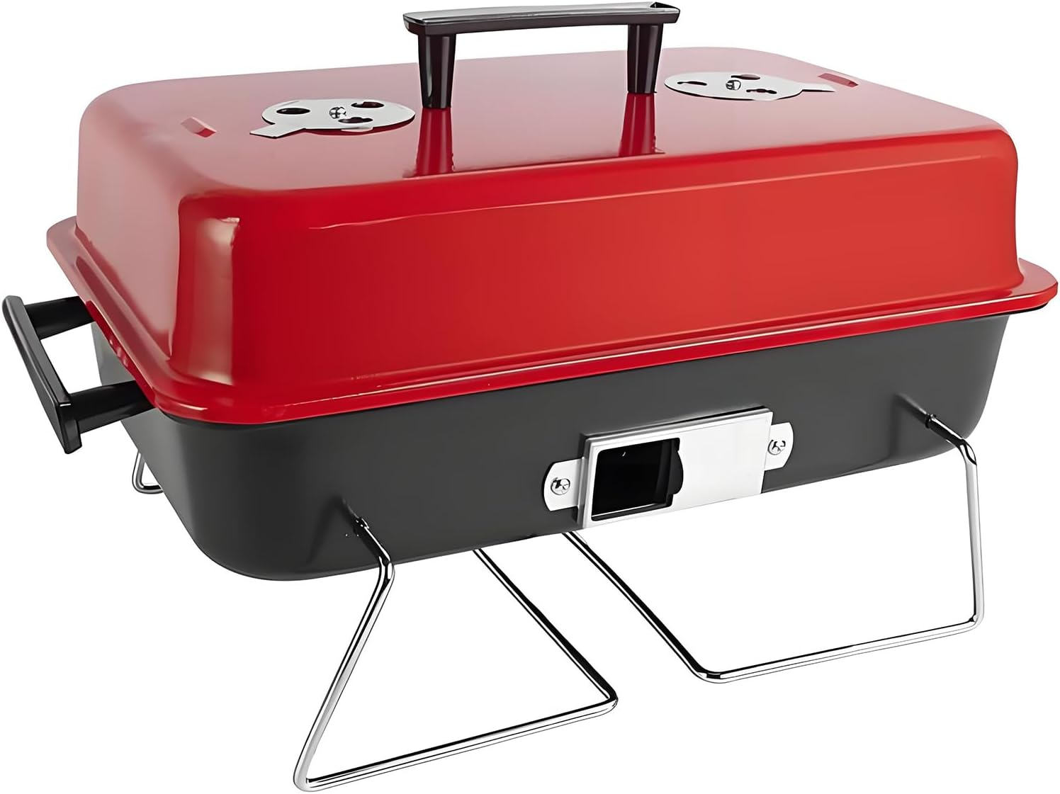 Portable Charcoal Grill, Folding Tabletop Barbecue Smoker with Lid, Small BBQ Grill for Outdoor Cooking Backyard Camping Picnics