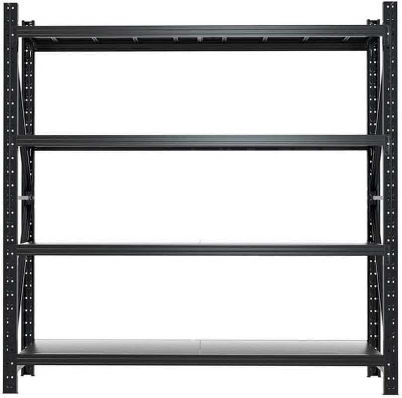 GIANTZ 2Mx2M Garage Shelving, Heavy Duty Steel Storage Shelves, Warehouse Rack Pallet Racking Shelving Unit with 200KG Capacity per Tier, Black - Black 2Pcs image number 4