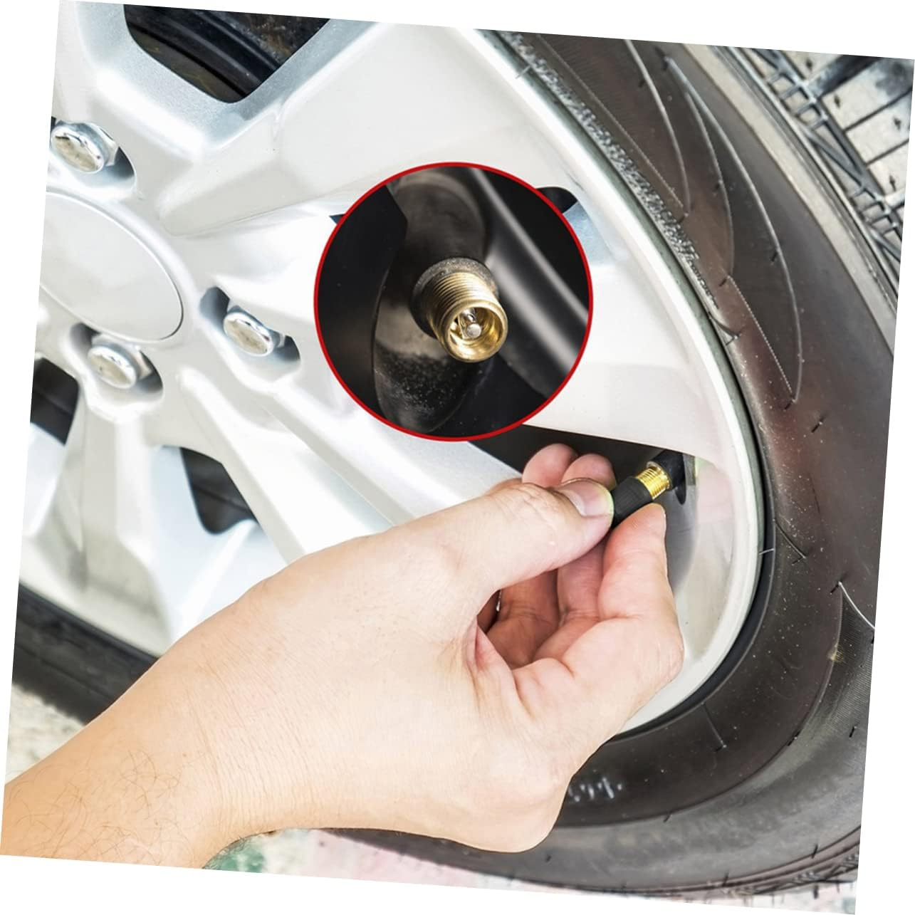 Vaguelly Black Rubber Snap-In Tyre Stems 8Pcs Tr-412 Valve Stems for Car and Truck Tires, Sturdy Tire Valve Replacement for Automotive Wheels