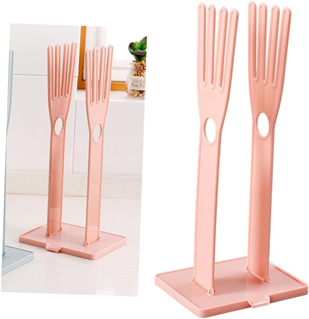 OKUMEYR Creative Gloves Rack for Kitchen Bathroom Rubber Glove Drying Storage Holder Drain Towel Rack Pink Modern Design for Dish Drying and Hanging Storage image number 5