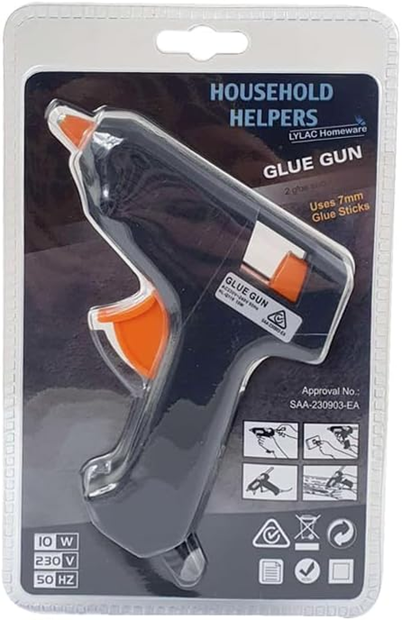 LYLAC Mini Hot Glue Gun, 10W,11CM 110-220V, 7Mm Glue Stick Compatible