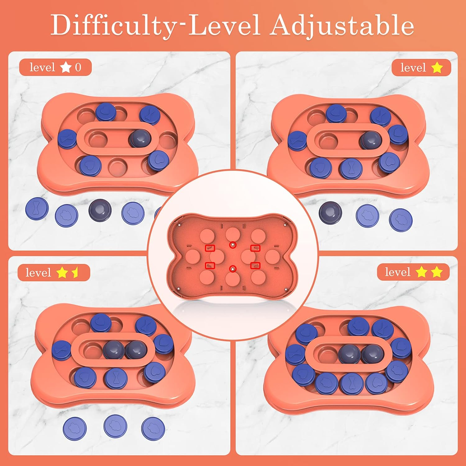 [Difficulty-Level Adjustable] Dog Puzzle Toys, Interactive Dog Toys for IQ Training & Mental Enrichment, Bone Shape Dog Enrichment Toy Gifts for Puppy Treat Dispensing image number 5