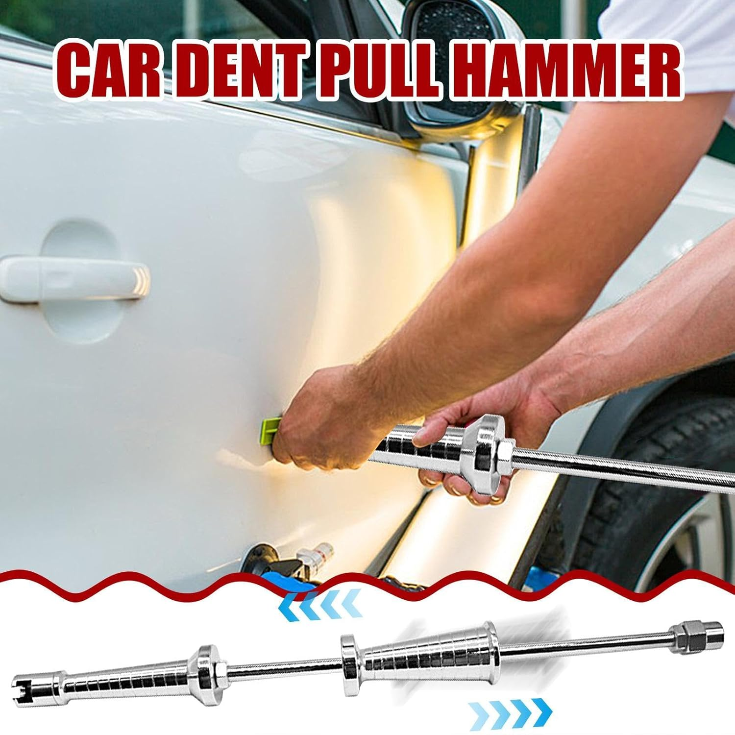 Dent Puller Rod | Slide Hammer Dent Remover | Dent Repair Slide Hammer, Puller Kit Accessories, Automotive Repair Equipment, Auto Body Repair Tools, Easy to Use for Vehicles image number 5