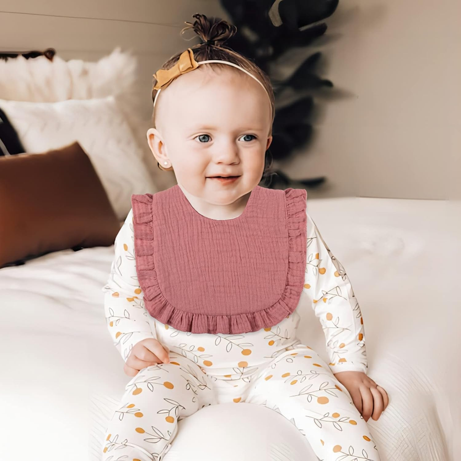 Baby Drool Bibs Muslin Bibs Adjustable Baby Drooling Bibs Soft Cotton Baby Bibs for Boys Girls Unisex image number 1