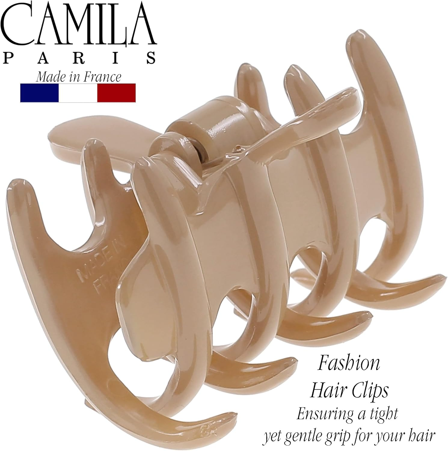 Camila Paris CP3498 French Small Hair Clips for Women Thick Hair, Girls Claw Clip, Durable Styling Big Claw for Long Curly Wavy Hair, Strong Hold No Slip Grip, Made in France image number 4