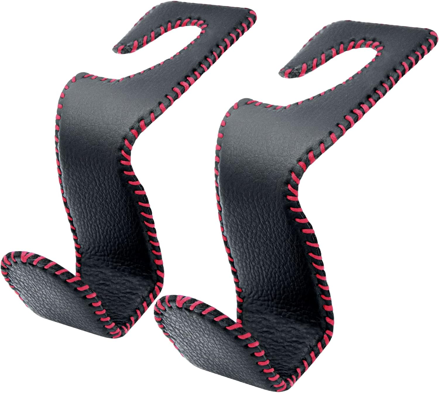 Etre Jeune Purse Hook for Car, Car Purse Holder Seat Headrest Hook Leather Vehicle Storage Hanger Hook for Purses and Bags, 2 Pack Black