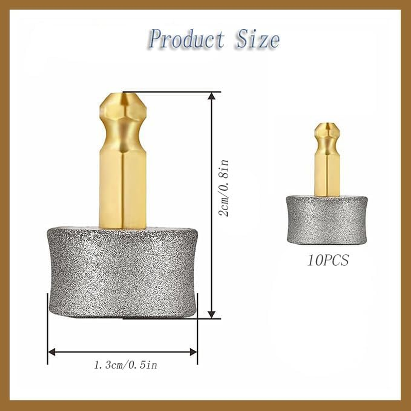 Hysgscwd 10Pcs Dog Nail Grinder Replacement Heads, Pet Nail Clippers Diamond Tips Drill Bit, Pet Nail Trimmers Spare Grinding Wheel for Pet Paw Grooming Tool, Cat Claw Nail Trimmer Grinder Rotarytip image number 2