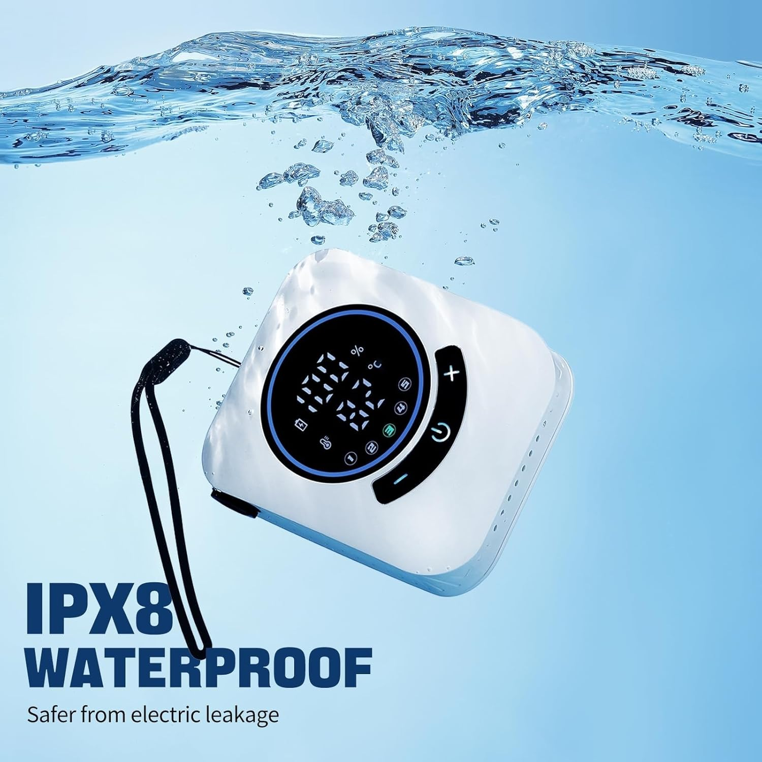 8000Mah Portable Shower for Camping, Rechargeable Camping Shower with Intelligent Led Display, IPX8 Waterproof, 5-Speeds Control, 4 Spray Modes with 20 L Water Foldable Bucket, Cooling Towel Set image number 3