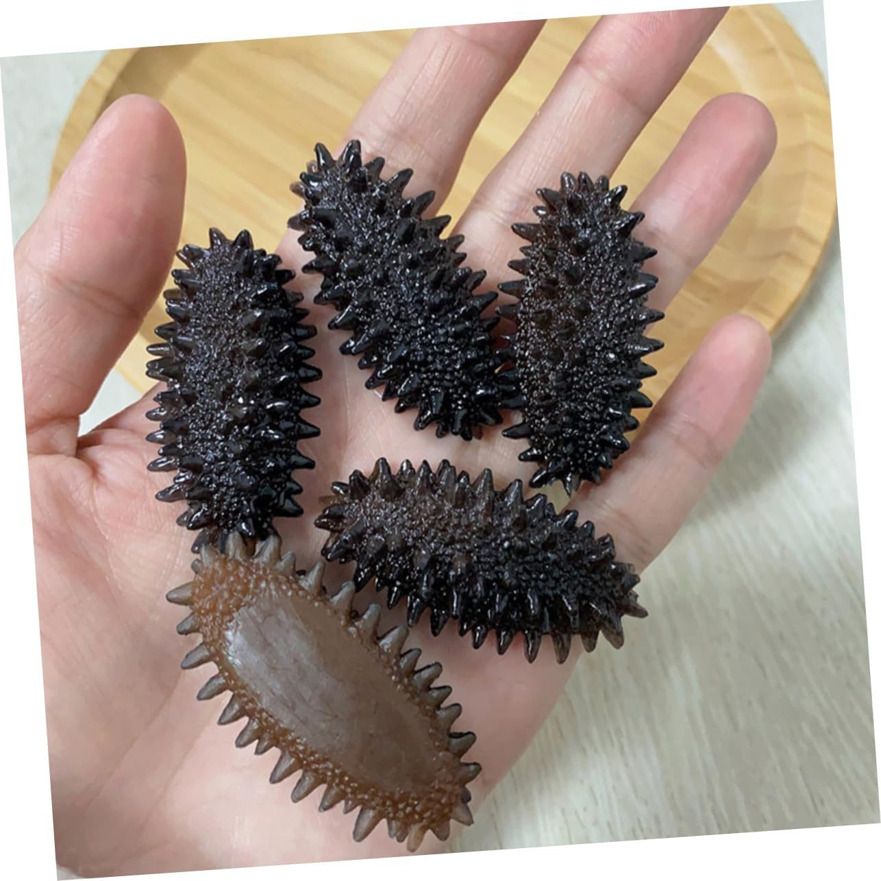 10Pcs Realistic Fake Sea Cucumber Model Portable Food Photo Prop Lifelike Decorative Model for Photography Display image number 4