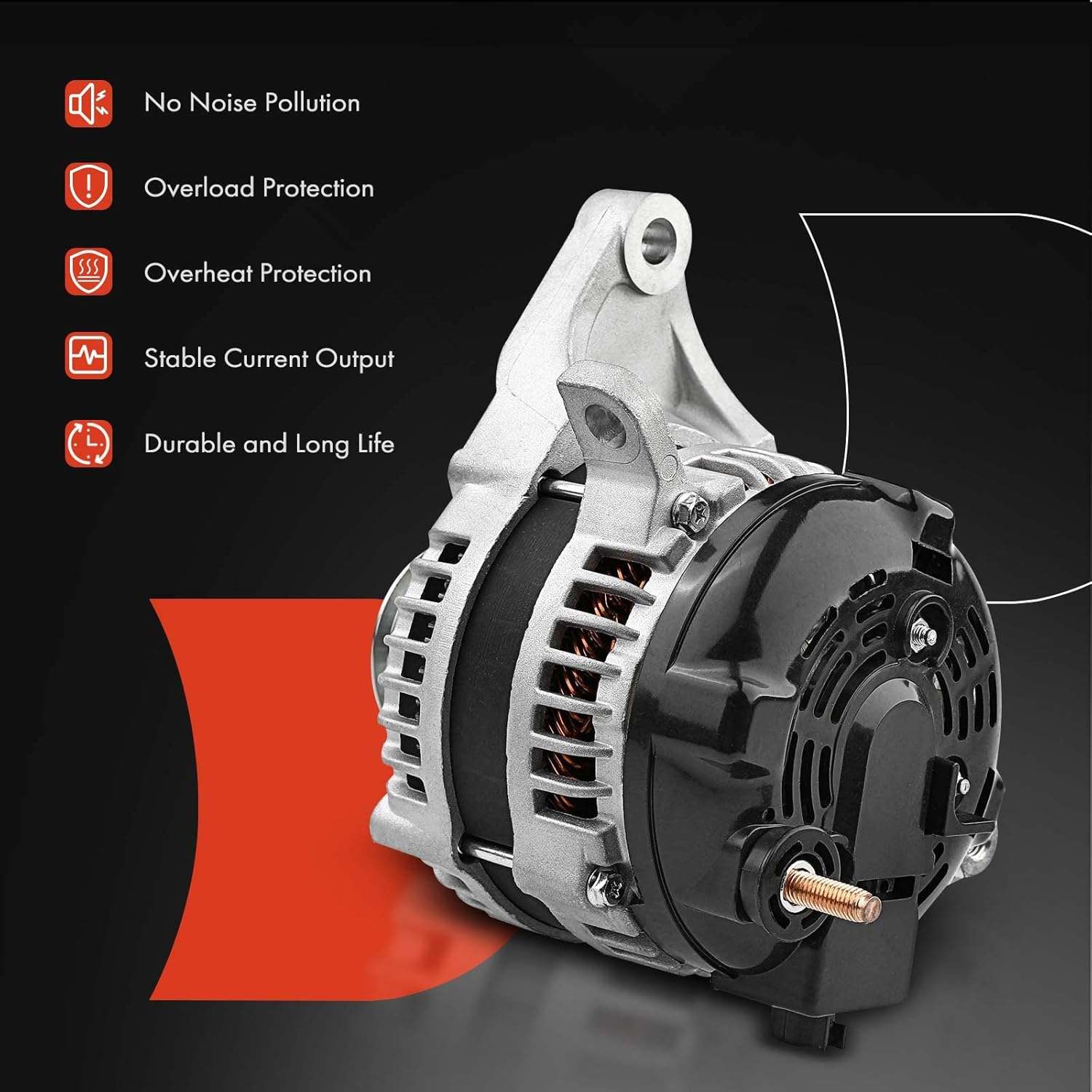 A-Premium Alternator Compatible with Jeep Grand Cherokee Commander 2007-2010 5.7L 6.1L 150A 12V CW 6-Groove Pulley Replace# 421000-0550, 421000-0552 image number 2