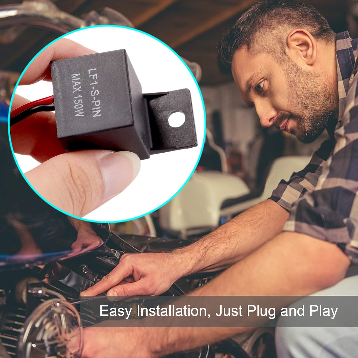 Kinstecks 2Pin Flasher Relay 12V Motorcycle Indicators LED Light Flasher for Motorcycle LED Indicators Turn Signal Light image number 5