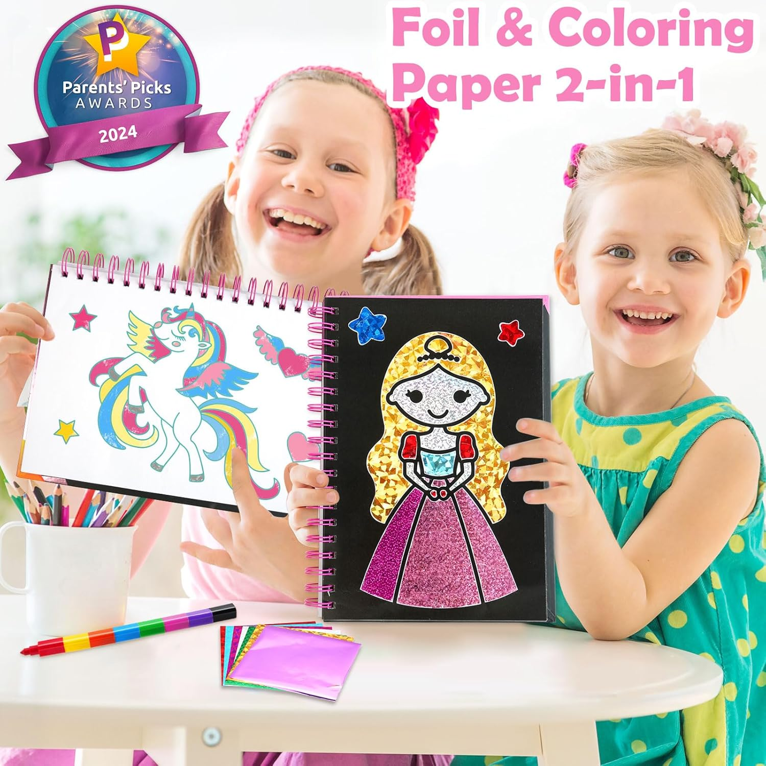 FUNNYB&G Foil Art Craft Activity for Kids - Girls Gift Crafts for Kids Fun Art Supplies DIY Creative Travel Toy, Birthday Gift Party Favor Toys for Girls Boys 4 5 6 7 8 9 Years Old image number 3