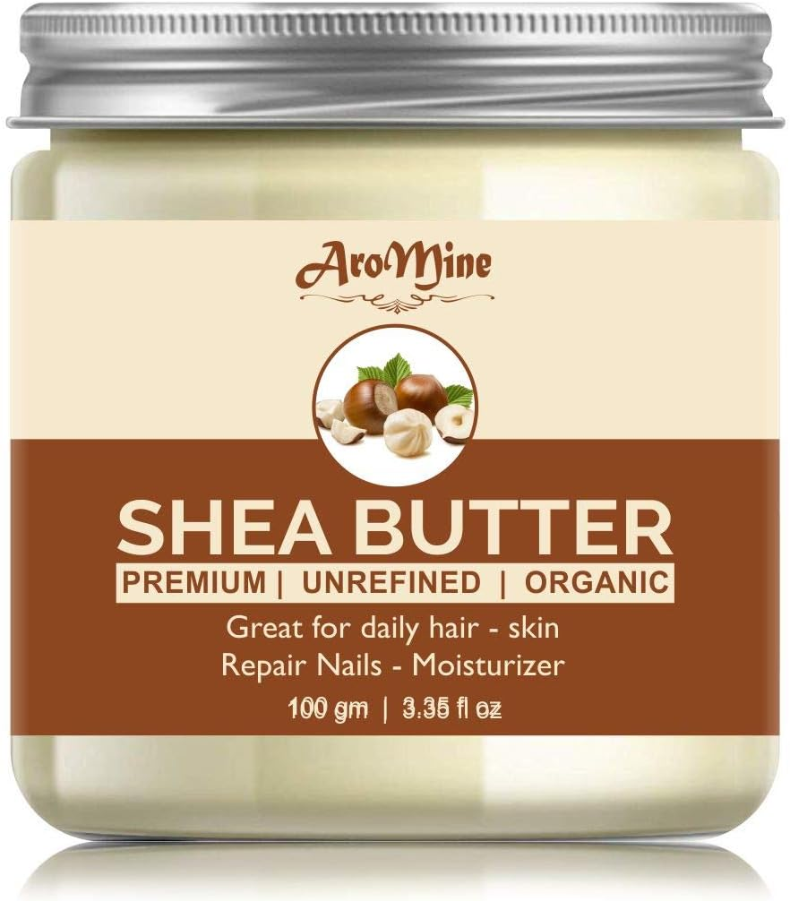 Aromine Shea Butter | Raw | Unrefined | African | Great for Face, Skin, Body & Lips-(100 Gm)