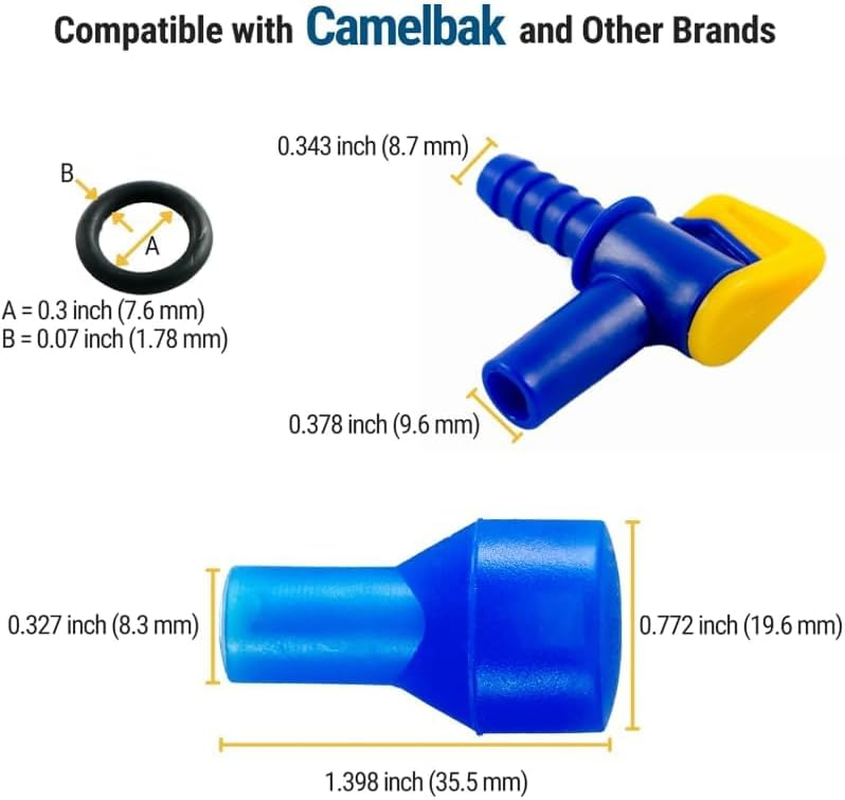 Bite Valve Replacement Mouthpieces Fits Camelbak and Most Brands (4-Pack), with Shutoff Valve and Tube O-Ring for Hydration Bladder and Backpack Water Reservoir image number 4