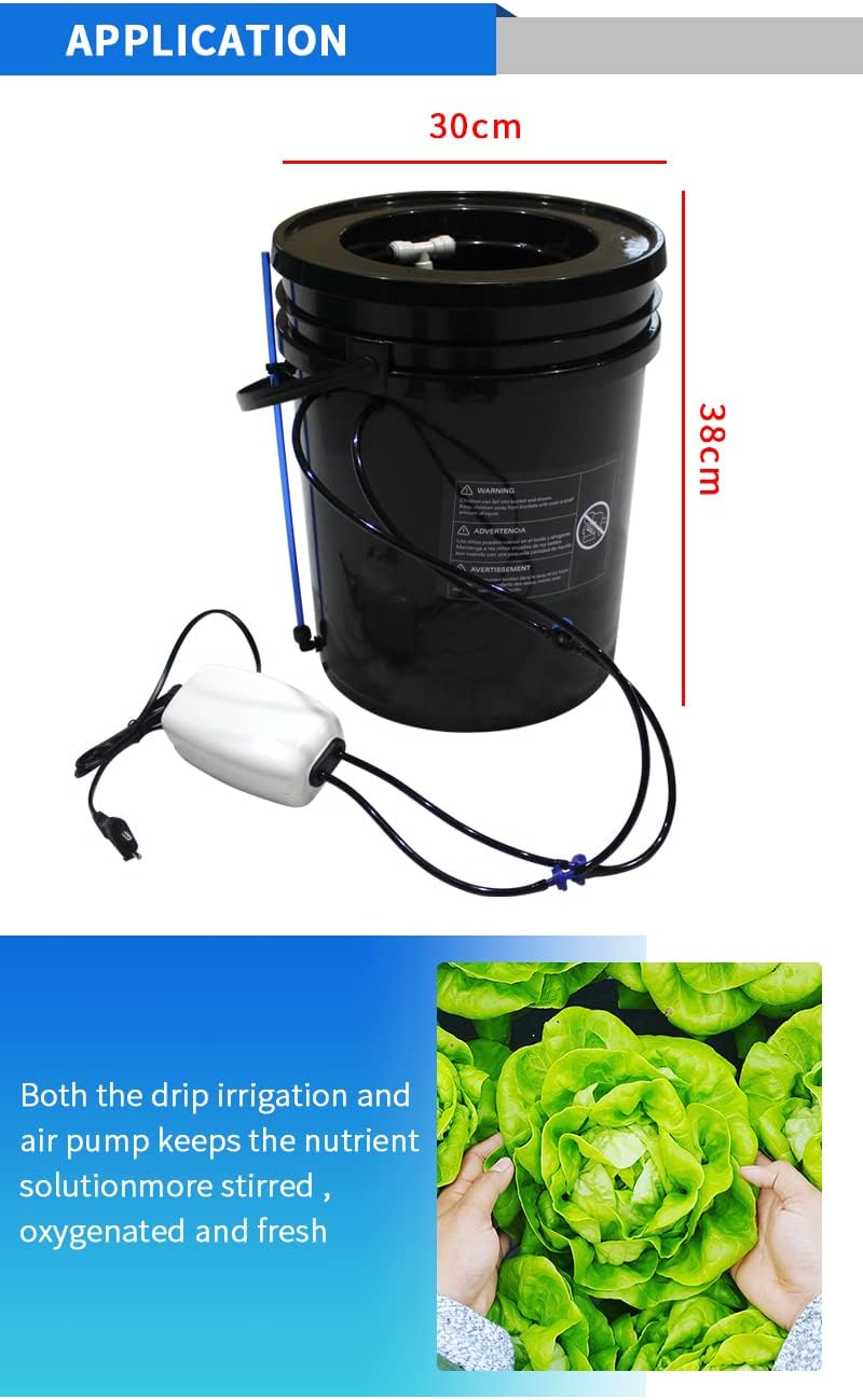 GROZY New DWC & Drip Irrigation Growing System Hydroponics Recirculating Drip Watering One Bucket Complete Kit image number 1