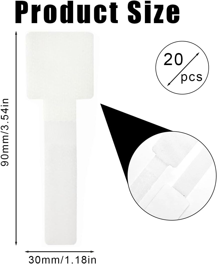 AYVRUOP Outdoor Adhesive Hooks, Pack of 20, No Drilling Required, Suitable for Balcony Cat Nets, Reinforced Cat Nets, White, Large image number 3