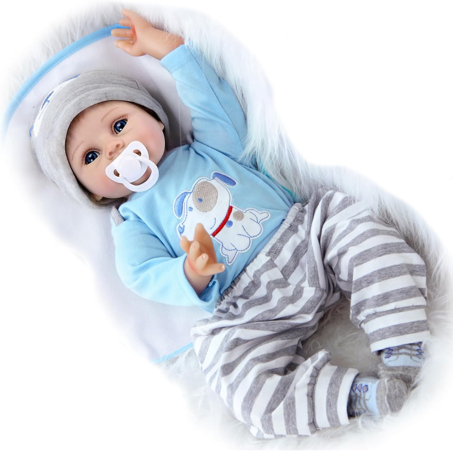 TYRUGD 22 Inches 55 Cm Reborn Doll Blue Boy Newborn Baby Girl or Boy Doll Children'S Gifts 3+ image number 1