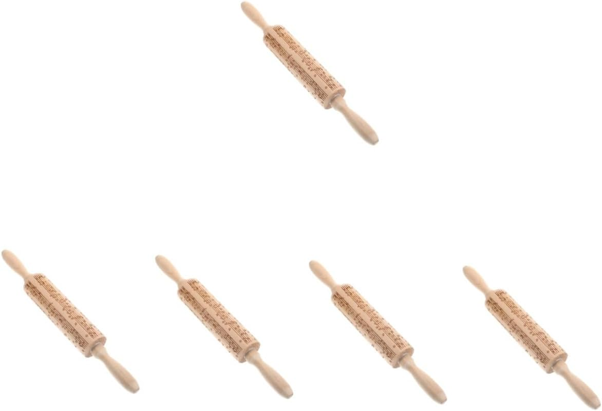 5Pcs Non-Stick Wooden Dough Roller Multi-Use Rolling Pin for Baking Dough Pressing Tool for Pasta Making and Kitchen Use image number 4