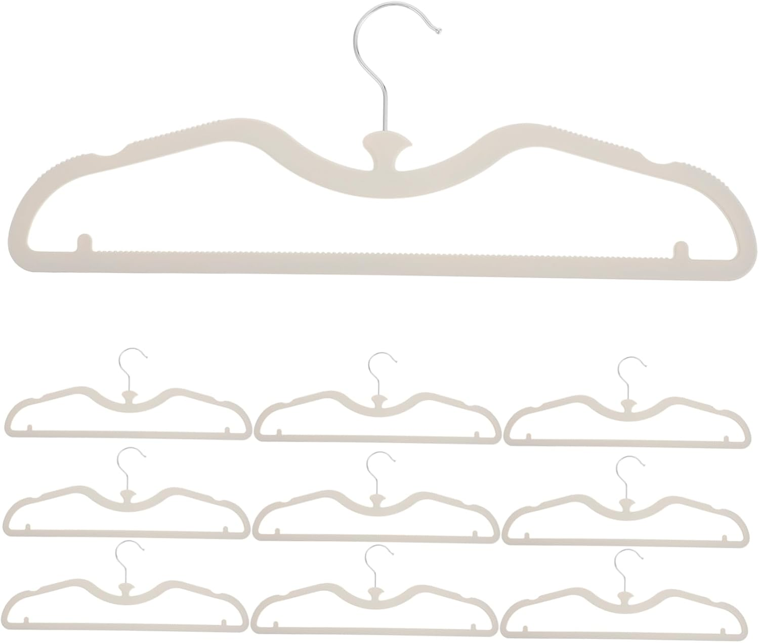 SOLUSTRE Clothing Rack Shelves 10Pcs Silicone Hangers Nonslip Mark-Free Mini Hangers for Wardrobe Organization image number 1