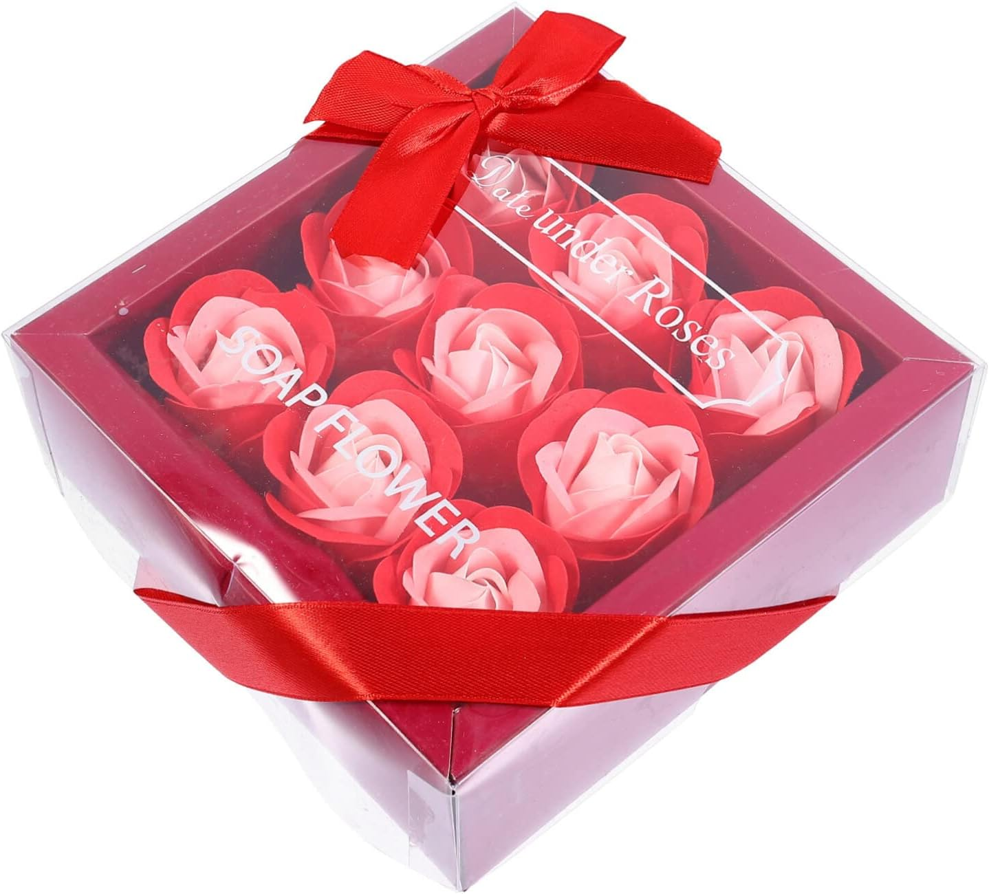 Abaodam Faux Rose Flower Box 9 Artificial Flowers for Wedding Party Decorations image number 3