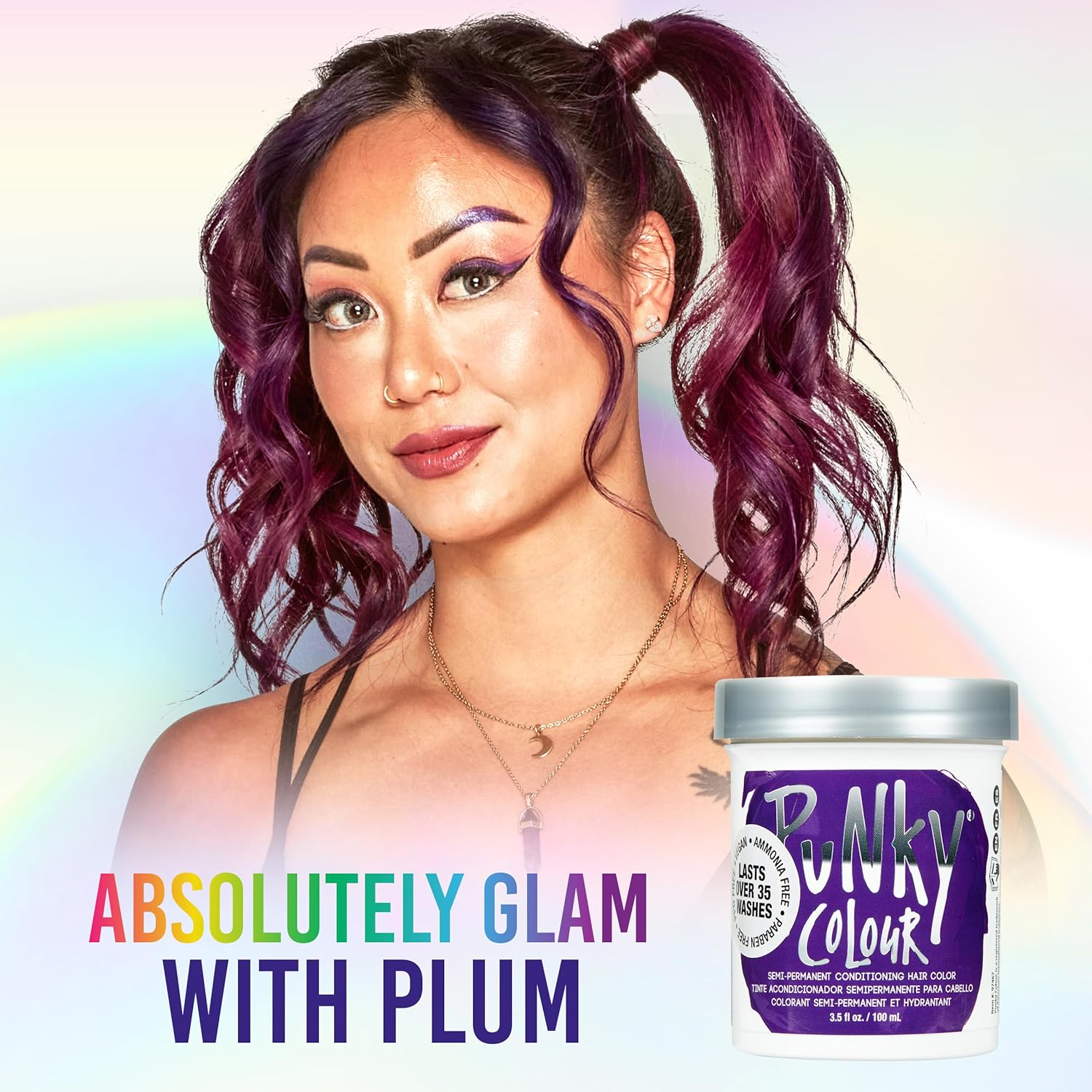 Punky Plum Semi Permanent Hair Color - Vegan & Cruelty-Free Conditioning Hair Dye, Lasts up to 35 Washes, 3.5 Fl Oz image number 5