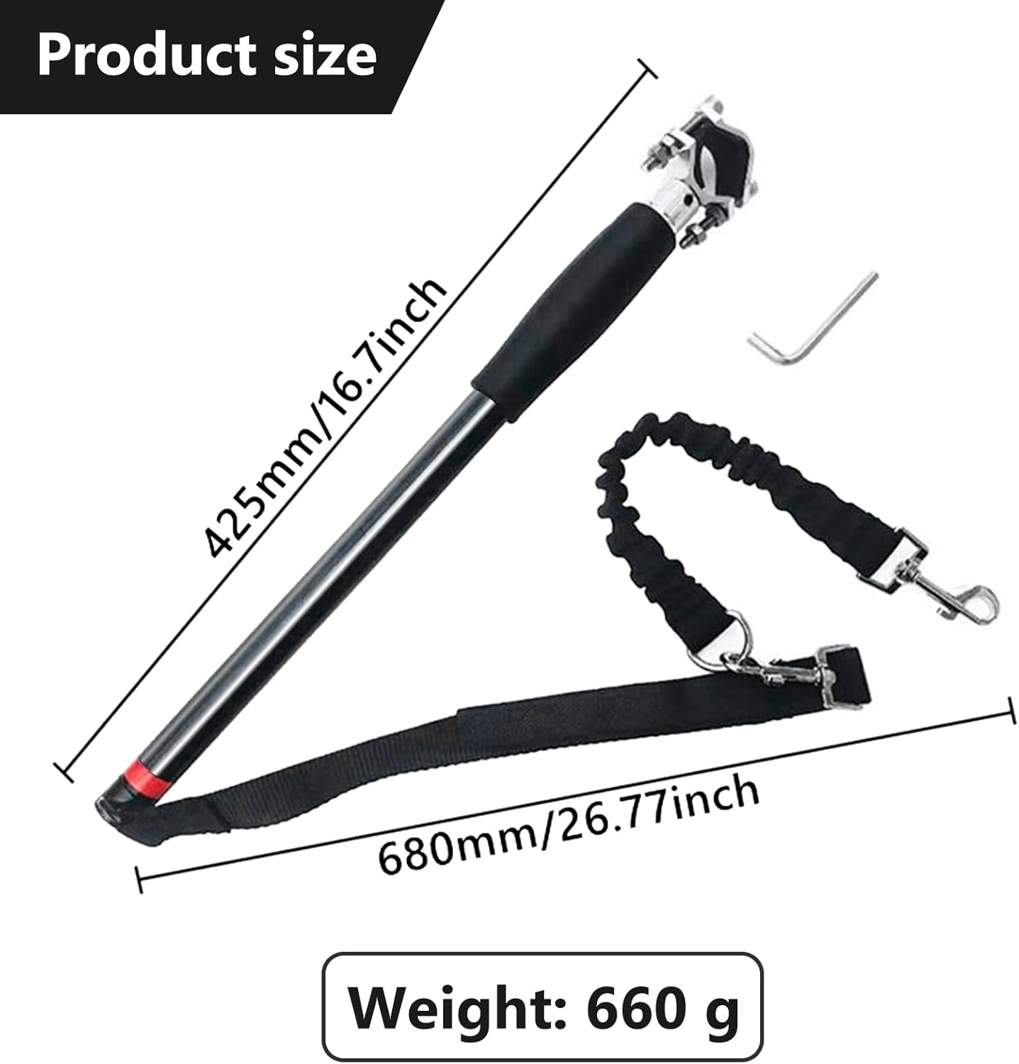 Bicycle Dog Leash: Retractable Dog Lead, Exercise Lead, Bicycle Dog Holder with an Allen Key and a Rubber Seal, Equipped for Cycling and Walking with Dog image number 5