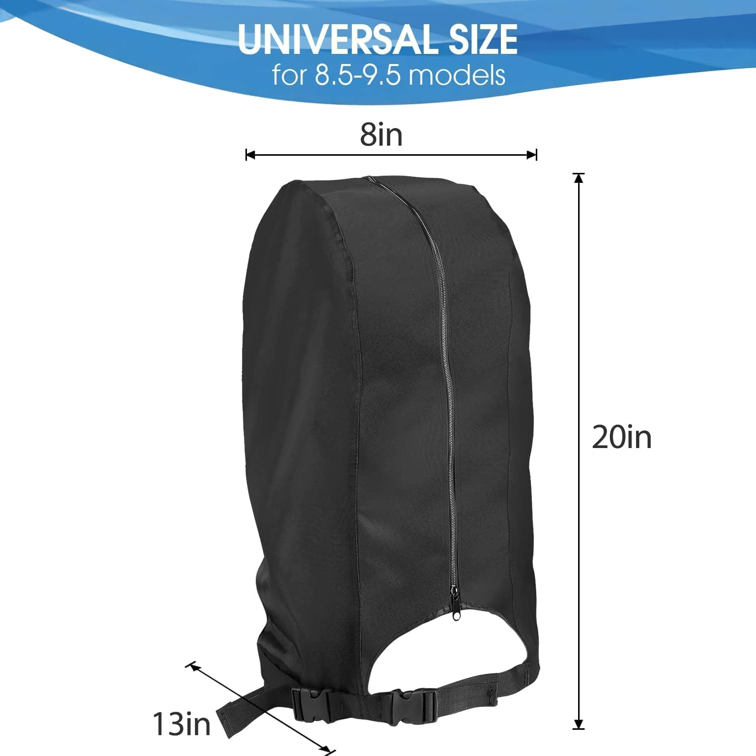 Rilime Golf Bag Rain Cover - Waterproof, Durable Golf Bag Cover for Men & Women, Suitable for Stand Bags & Cart Bags, Black, Adjustable Strap, 13" L X 20" H image number 2