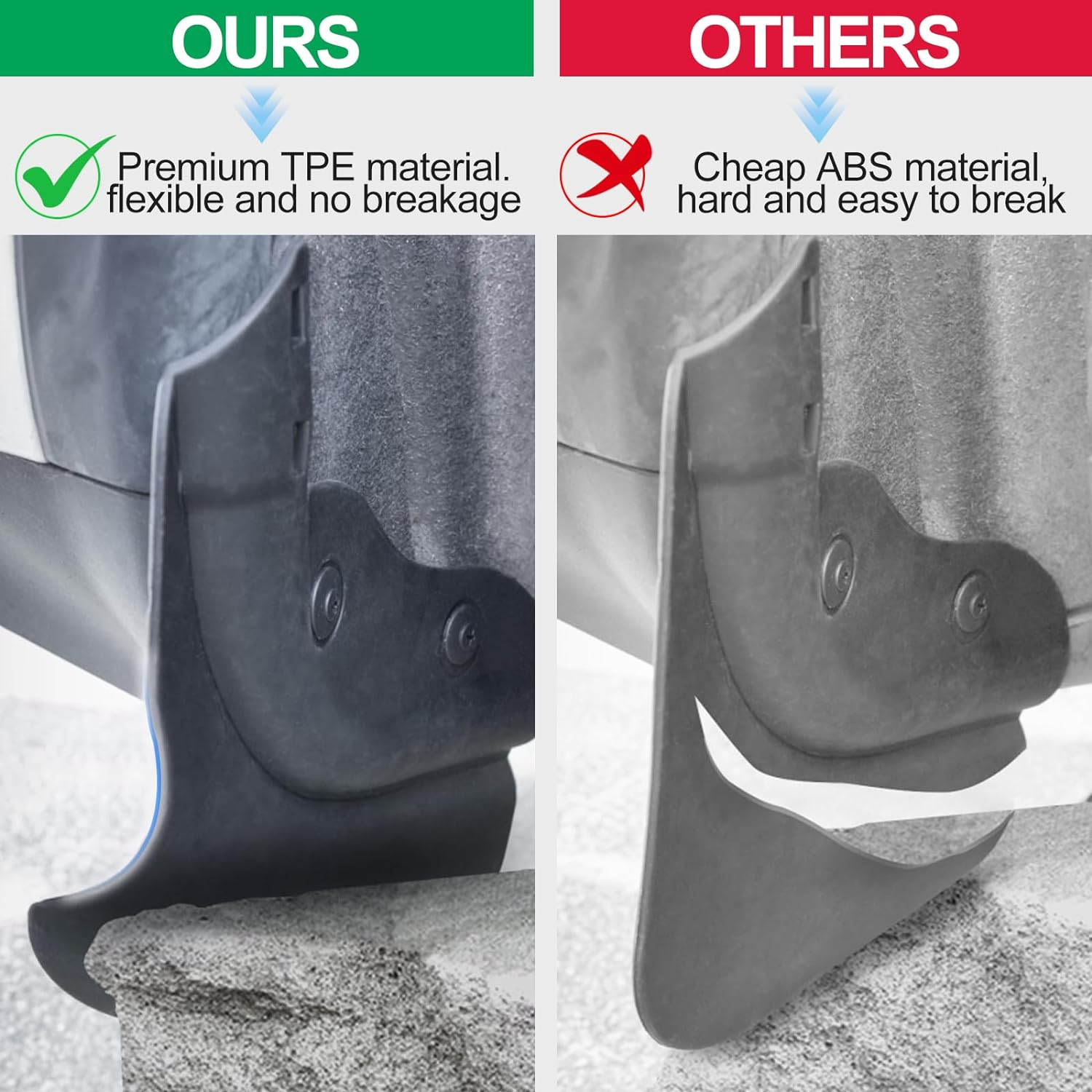 4Pcs Mud Flaps Set for Tesla Model 3 Highland 2024 2025, Splash Guards Mudguard Fender for Model 3 Highland, No Drilling Required Car Fender Kits, Mudflaps Exterior Accessories image number 4