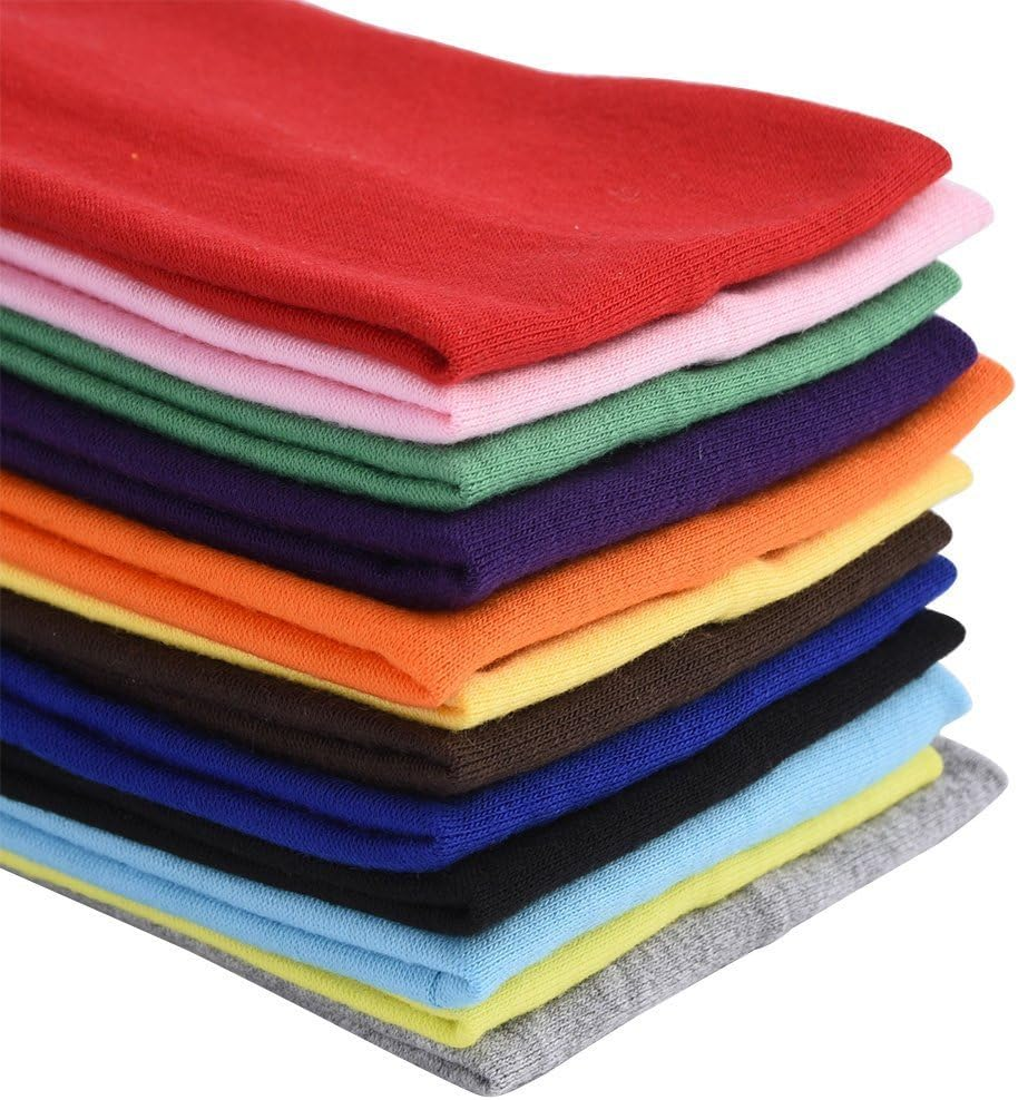 Lasenersm 12Pcs Soft Stretch Elastic Yoga Cotton Headbands Hair Wrap Accessories for Teens Women Girls Sports Teams Head Band image number 1