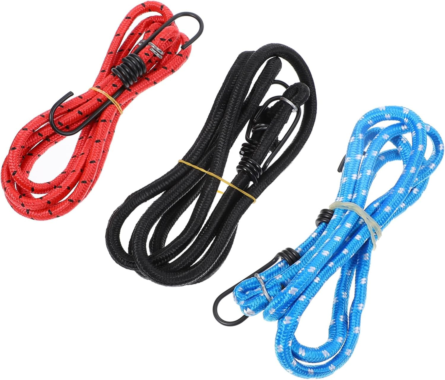 KOMBIUDA 3Pcs Bike Luggage Strap Elastic Telescopic Rope Retractable Drawstring Rope Straps image number 1