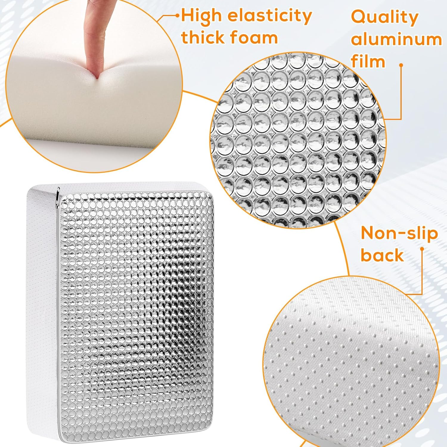 YUNVI RV Skylight Insulator 14X22X2.8,Rv Vent Cover and Skylight Shade,Waterproof RV Vent Insulator Sunroof Pillow for inside Camper Shower image number 6