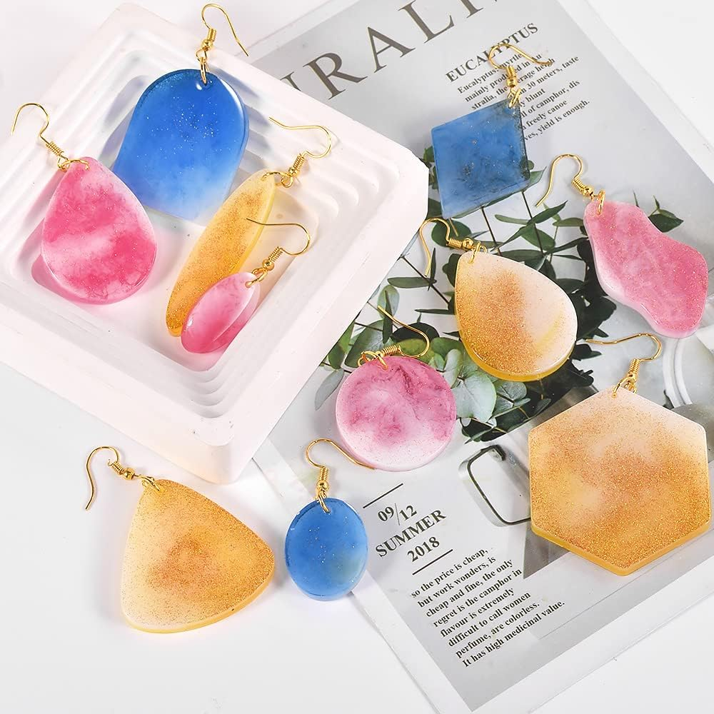 Nifocc Pack of 3 Jewellery Epoxy Resin Moulds Pendant Necklace Earrings Silicone Moulds Teardrop Diamond Hexagon Jewellery Casting Resin Moulds Casting Mould Crystal Casting Mould for DIY Crafts image number 5